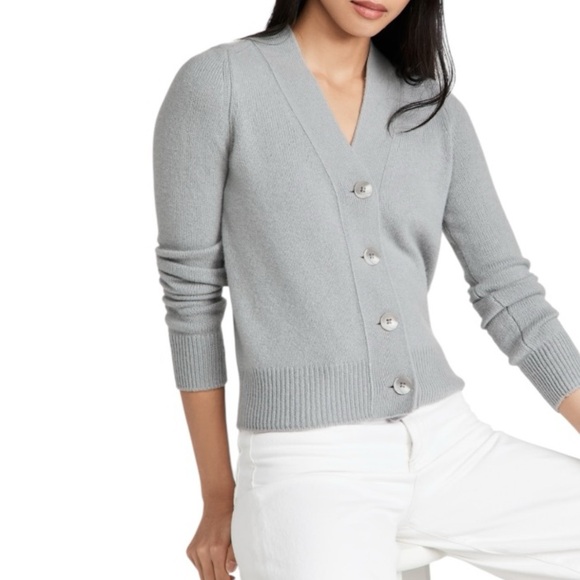 Vince Sweaters - VINCE Shrunken Button Cashmere Sweater Seastone Size XXXL NEW